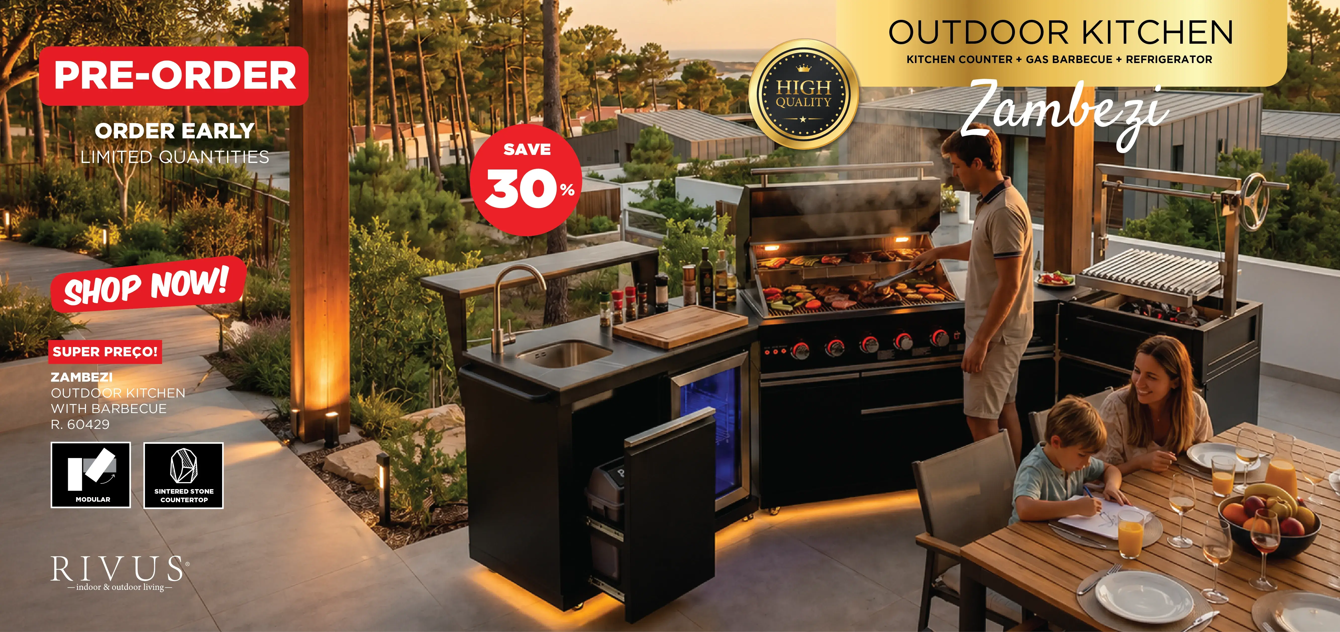Zambezi Outdoor Kitchen with Barbecue | Pre-order