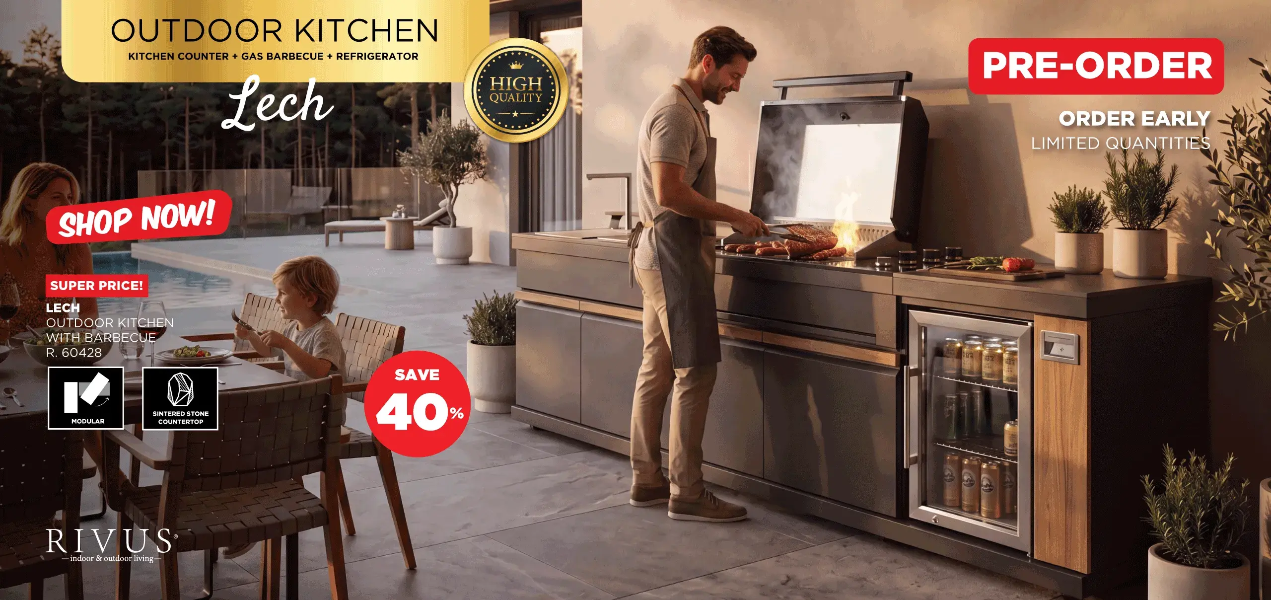 Lech Outdoor Kitchen with Barbecue | Pre-order