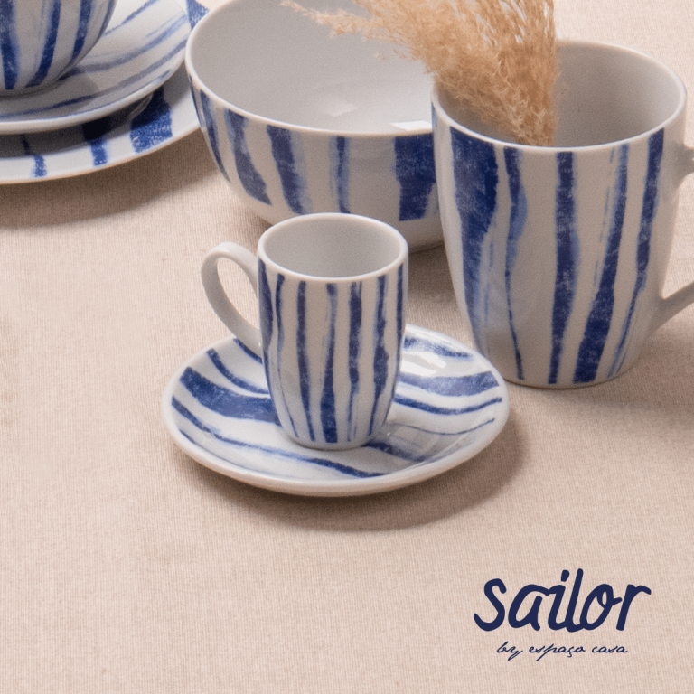 Conj. 6 Chávenas Café com Suporte SAILOR