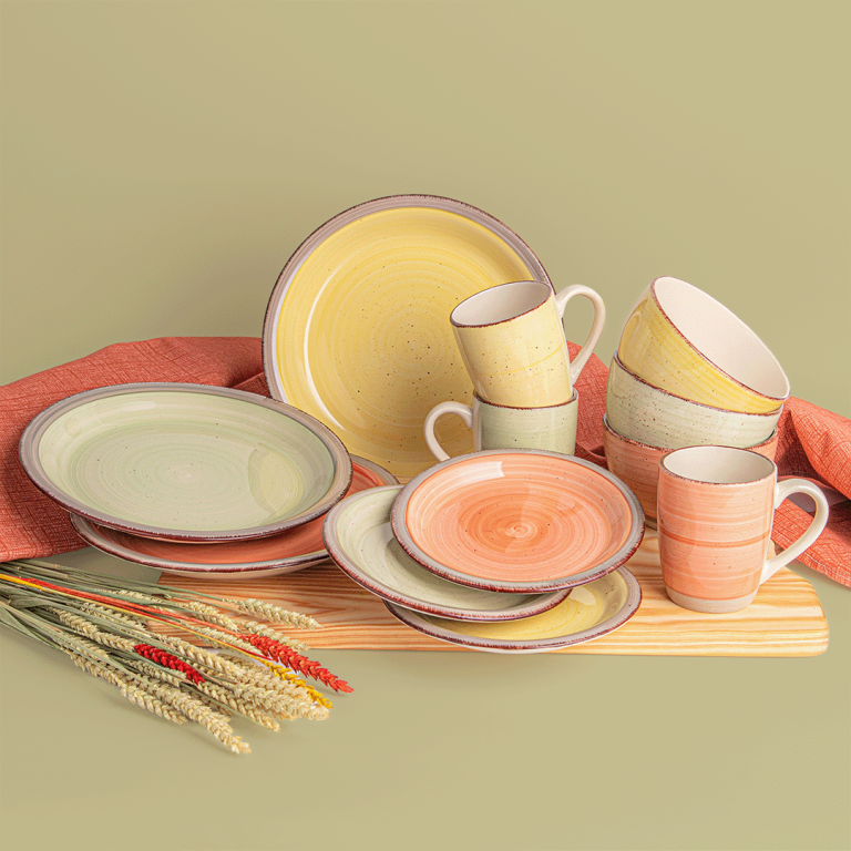 Serviço Mesa 16 Peças RUSTIK Amarelo